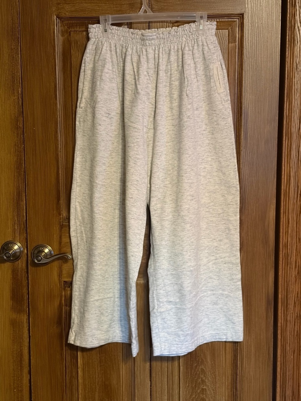 Donna Karan Intimates Heather Grey Cotten Wide Leg Knit bottoms. 100% COTTON
